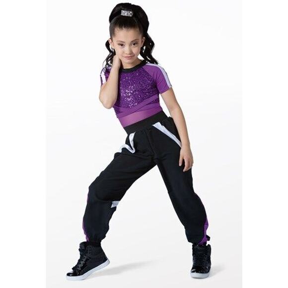 Dance Costume Weissman 13394 Small Adult Purple Jazz Hip Hop Sequin - Picture 1 of 3